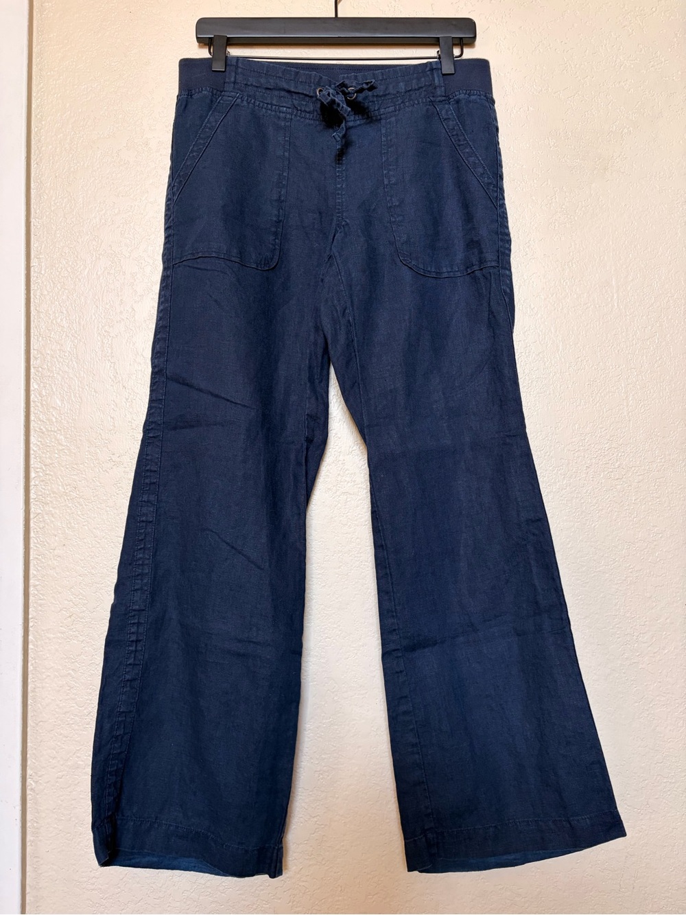 Athleta Women’s Retreat Navy Wide Leg Linen Drawstring Pants